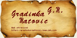 Gradinka Matović vizit kartica